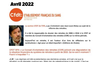 Entretien JL MALYS – section EFS CFDT sur les retraites